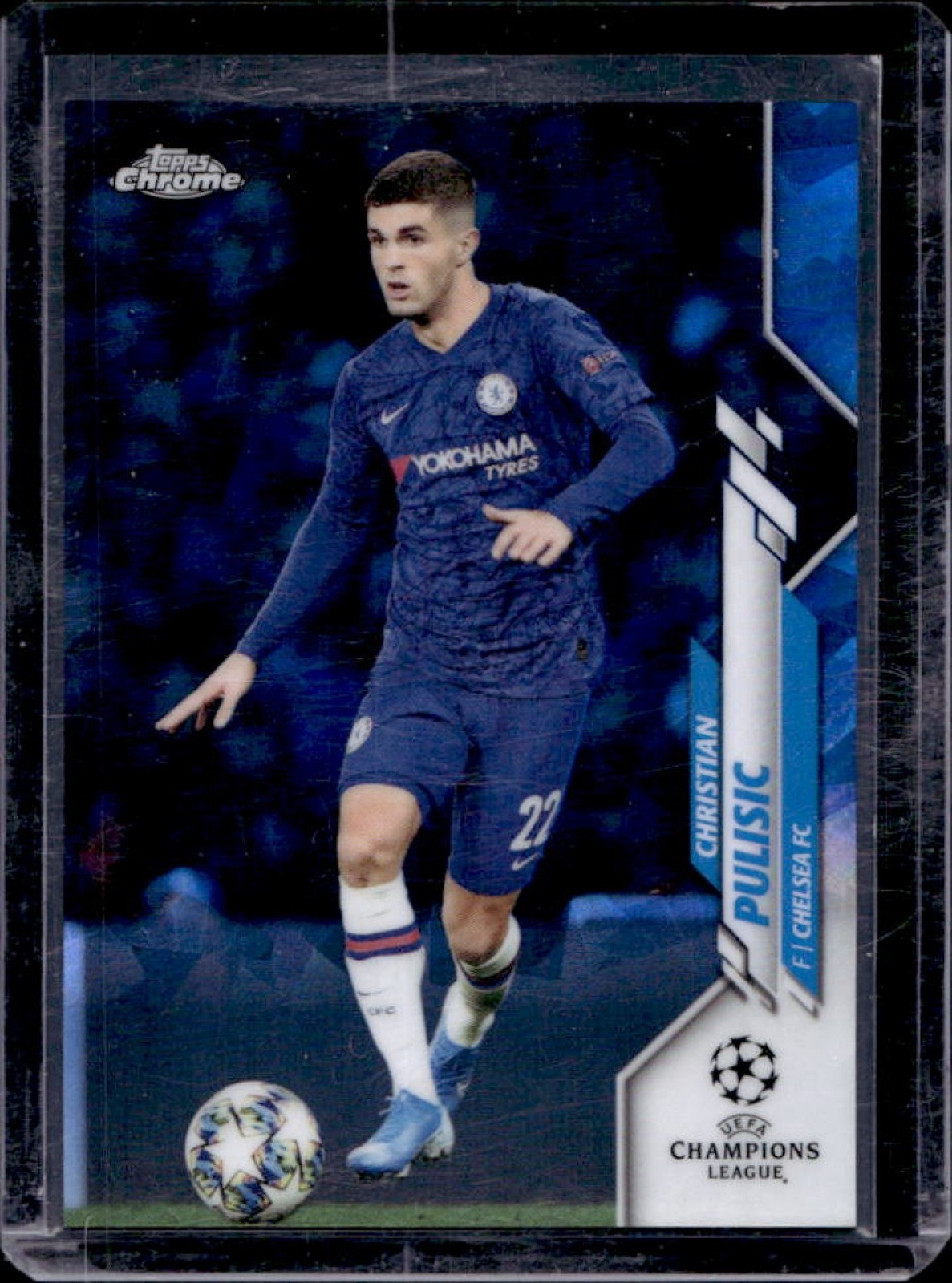 2019 Topps Chrome Sapphire UEFA Christian Pulisic variation #47b Chelsea