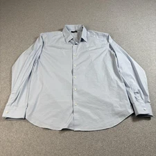 Theory Shirt Women 2XL Light Blue Stretch Button Front Heritage Office Academia