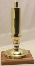Vintage 9" X 2" Solid Brass Steam Whistle Polished and Mounted on Cherry Wood