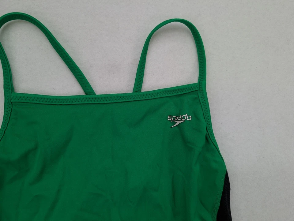 Traje de baño Speedo para mujer talla 12 una pieza verde negro Foto 3 de 4
