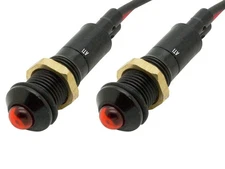 Black! PLB8B-R ATI 8mm 12V Red LED Metal Indicator Pilot Light (Pack of 2)