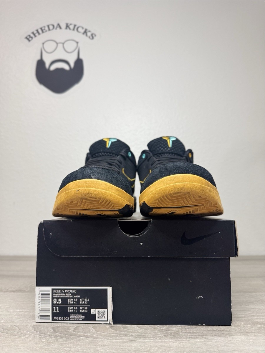 Size 9.5 - Kobe 4 Protro FTB Snake Black Aurora Green AV6339-002