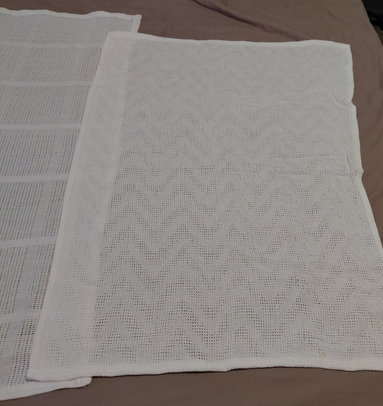 x2 Coperta Neonato Cotone Bianco Culla Carrozzina Lettino Giglio & Dan George Bundle foto 3