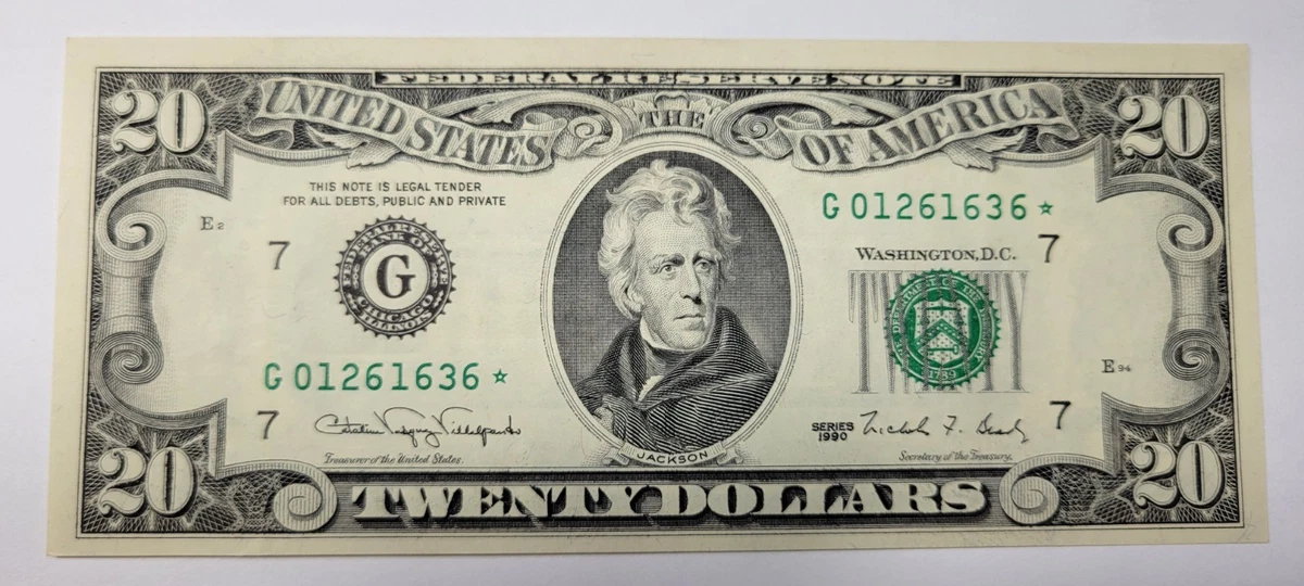 Uncirculated $20 1990 US Federal Reserve Small Notes for sale | eBay