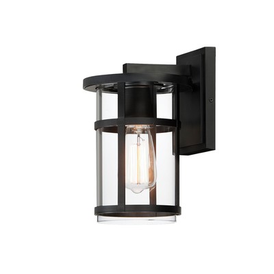Black One Light Outdoor Wall Sconce from the Clyde Vivex Collection