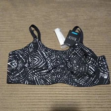 Knix NEW With TAGS Black And Blue Abstract Evolution Bra Size 8