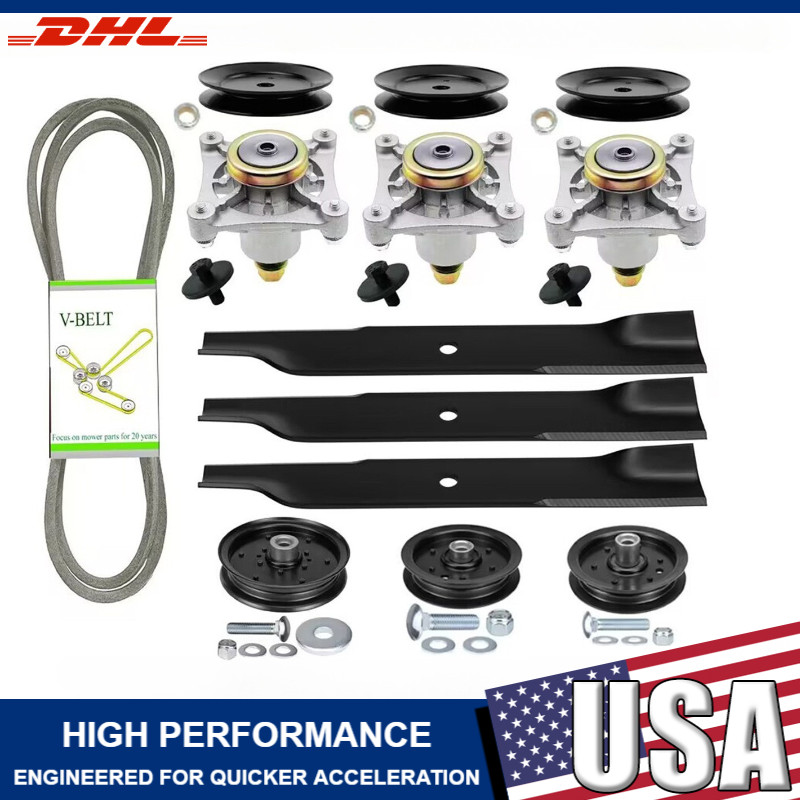 For Hustler Raptor 52" Ultimate Deck Rebuild Kit, Spindle, Pulley, Blade,Blade