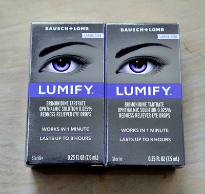 Lot Of 2 Lumify Large Size Redness Reliever Eye Drops 0.25 oz (7.5mL) Exp 11/27 