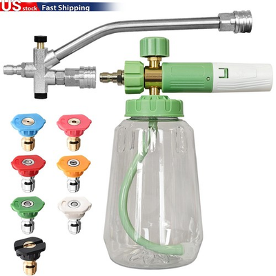 #ad Pressure Washer Wand amp; Foam Cannon Kit 7 Spray Nozzles 1 4quot;for Car Cleaning 2in1 $30.69