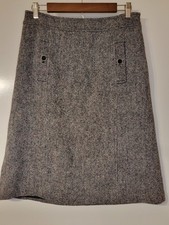 Talbots Skirt Womens 4 Black Multicolor Tweed Button Pockets Knee Length Vintage