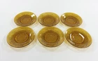 Set of 6 Anchor Hocking Sandwich Amber Depression Glass 5.75" Bread Plate Saucer