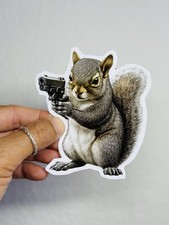 Squirrel Glock Gun Funny Decal Car Bumper Window Sticker