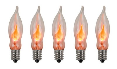Creative Hobbies  A101 Flicker Flame Light Bulb - 5 Count (Pack of 1), Orange 