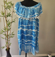 One World Blue White Tie Dye Sundress XXL Off...