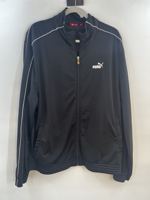 Puma Track Jacket Size XL Black Full Zip Training Athletic Gym Sport