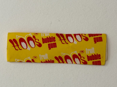 Rare Vintage Hoo's Fruit Chewing Gum Bubblegum Paper Wrapper, 1970s