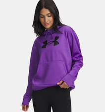 NEW Women's Under Armour Fleece Big Logo Hoodie Purple Size Small MSRP 55