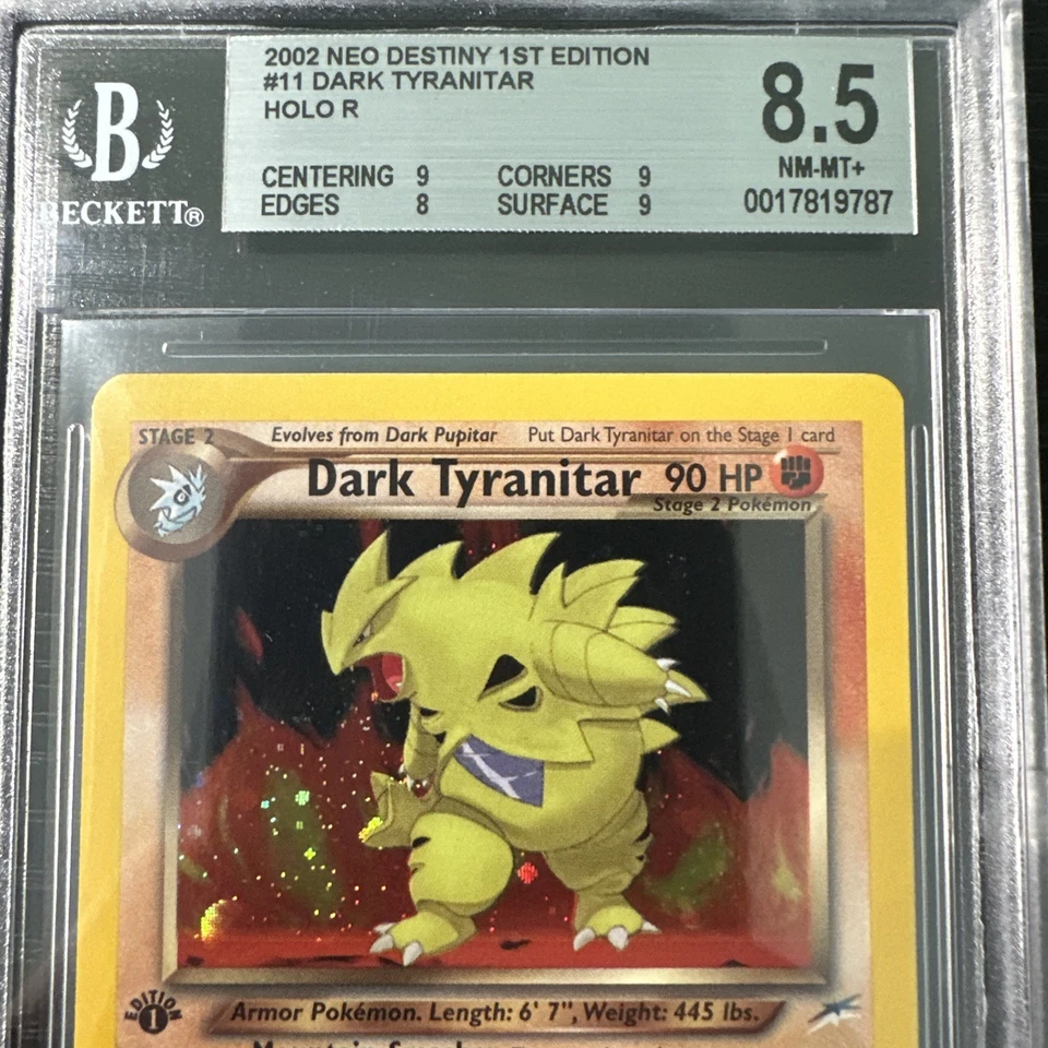 Dark Tyranitar 11/105 1st Edition Neo Destiny Holo Rare Beckett WOTC Pokemon - Image 2 of 4
