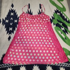  L Vintage Victoria's Secret Babydoll Slip Chemise Dress Pink Polka Satin Y2K