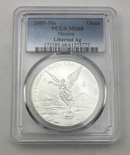 2005-Mexico Onza 1 Oz Silver .999 PCGS MS 68 Libertad 