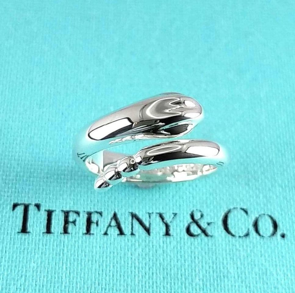 Authentic Tiffany & Co. Elsa Peretti Snake Ring Sterling Silver