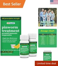 Pinworm Treatment Pyrantel Pamoate Oral Suspension, Family Pack, for Adults a...