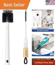 Eco-Friendly Bamboo Water Bottle Brush - 2-in-1 with Effortless Cleaning Design