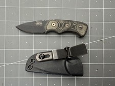 TOPS Ferret Knife 1.875 1095 Steel Full Tang - Linen Micarta Handle w/ Ulticlip