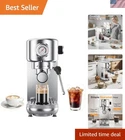 Espresso Machine Coffee Maker with Milk Frother 20 Bar Compact Stainless Steel