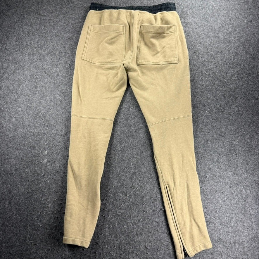 Fear of God Essentials Joggers Tan Khaki Sweatpants Size S Zip Pockets Cotton thumbnail 3