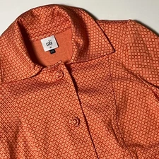 Cabi Matchmaker Topper Tiger Lily Jacket Size XS Orange Geometric Light Blazer
