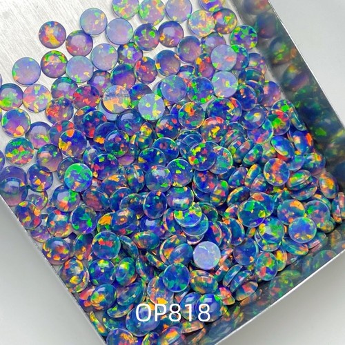 3~5mm Flat Back Round Cabochon Synthetic jelly Opal For Jewelry Making - Picture 25 of 30