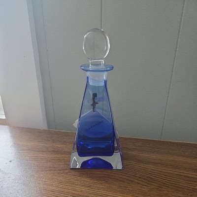 Linea Sette Decanter Cobalt Blue Toscano Made In Italy Glass Bottle Home Decor