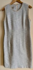 Hobbs Size 14 light blue tweed shift dress Textured Office Work Business Smart