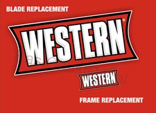 2 Western Snow Plow Decals New Kit 1 Blade 1 Frame Sticker Replacements -wbns1