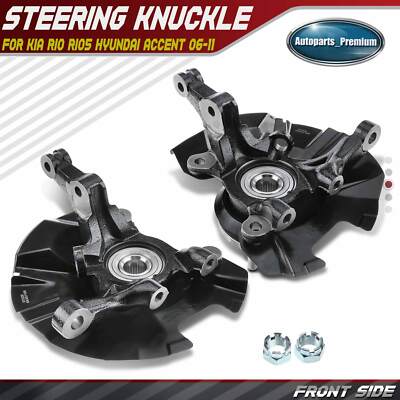 2x Front LH & RH Steering Knuckle Assembly for Kia Rio Rio5 Hyundai Accent 06-11
