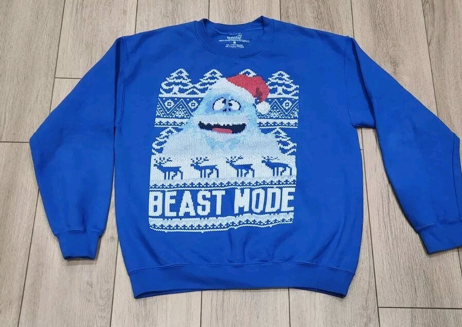 Rudolph Reindeer Sweatshirt Adult M Beast Mode Ugly Holiday Christmas Sweater