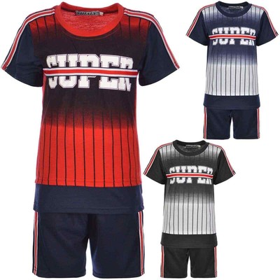 Kinder Short T Shirt Capri Kurze Hose Stoff Outfit Hose Basic Sommer Set 30311