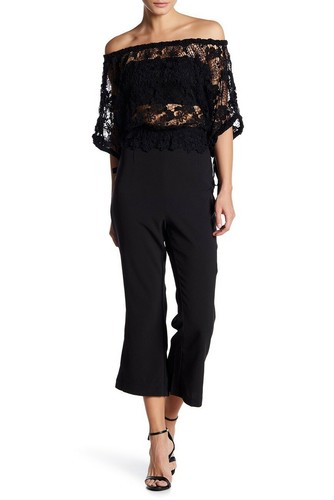 Tuta da donna Foxiedox nera nuova con etichette in pizzo overlay margherita schiena aperta UK 12 L SI184JP - Foto 16 di 20