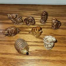 Vintage Wade England Whimsies Assorted Lot of 8 Animal Figurines Red Rose Tea