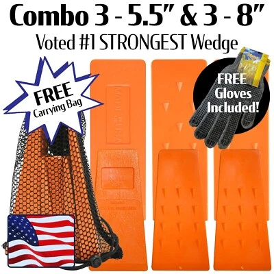 COLD CREEK LOGGERS 3-5"&3-8" USA HARD logging Felling Bucking Tree Forestry Falling Spiked Wedges B