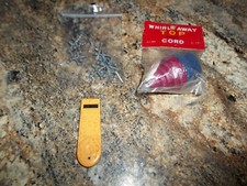 Vintage Wooden Whirl Away Top New, Metal Jacks  Plastic Trick or Treat Whistle