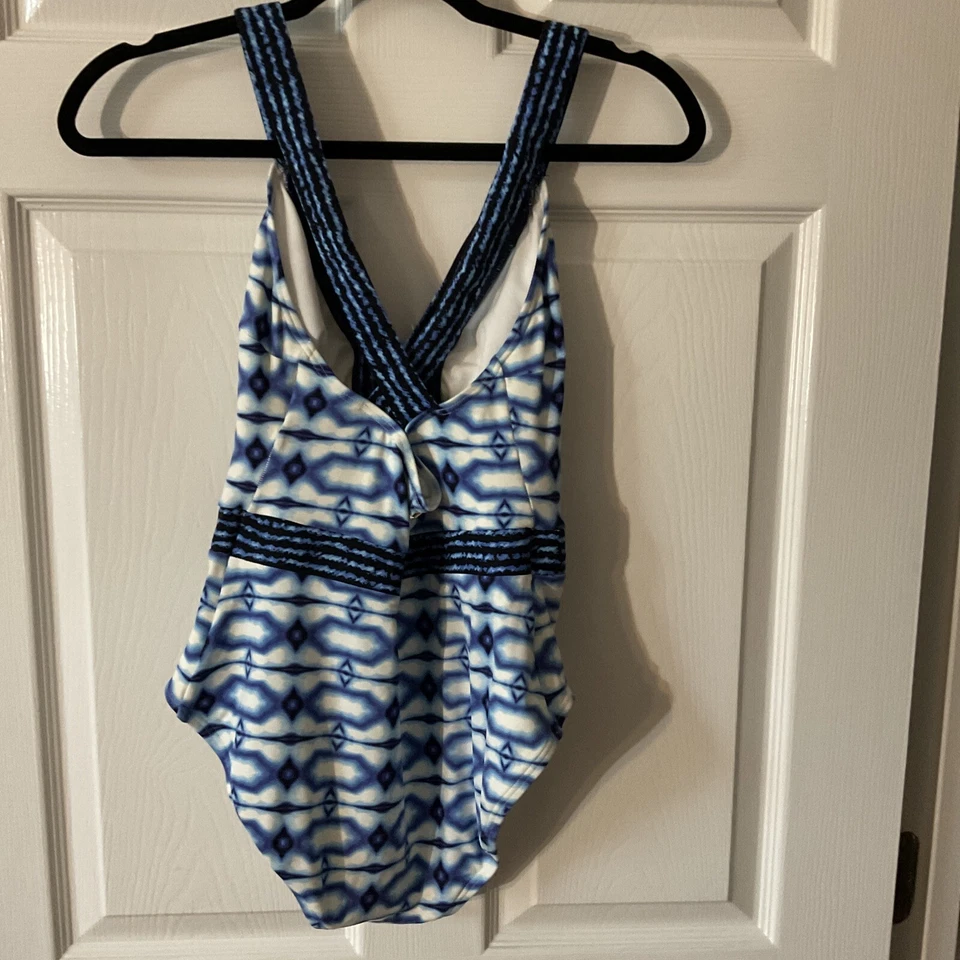Mujer Michael Kors Talla 8 Azul Blanco Traje De Baño Una Pieza Talla 8 Foto 2 de 4