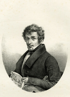 Antiker Meisterdruck-PORTRAIT-POTIER-THEATER-PORTE ST. MARTIN-Vigneron-ca. 1830