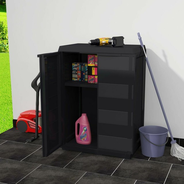 outdoor plastic storage shed waterproof garden storage box