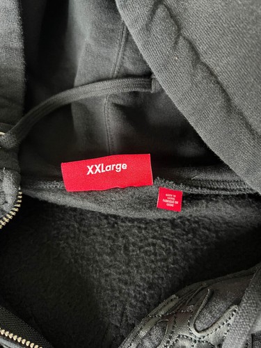 Sudadera Supreme Leather Applique Cremallera - Talla XXL - Negra - NUEVA - Imagen 10 de 11