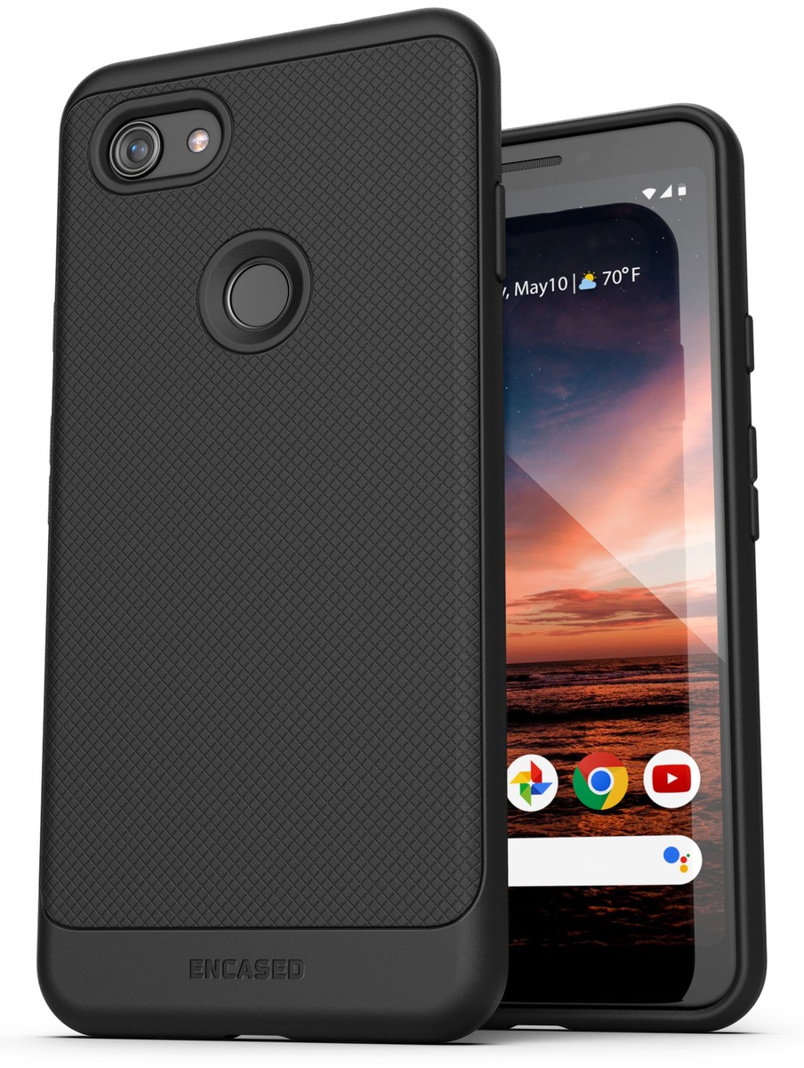 Google Pixel 3a Case (Thin Armor) Slim Fit Flexible Grip Phone Cover Black