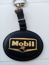 Porte clé  MOBIL  "l'entretien automobile NANTES" Simili cuir noir