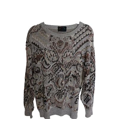 Bogner Abstract Knit Cotton Blend Long Sleeve Men's M Sweater US 38