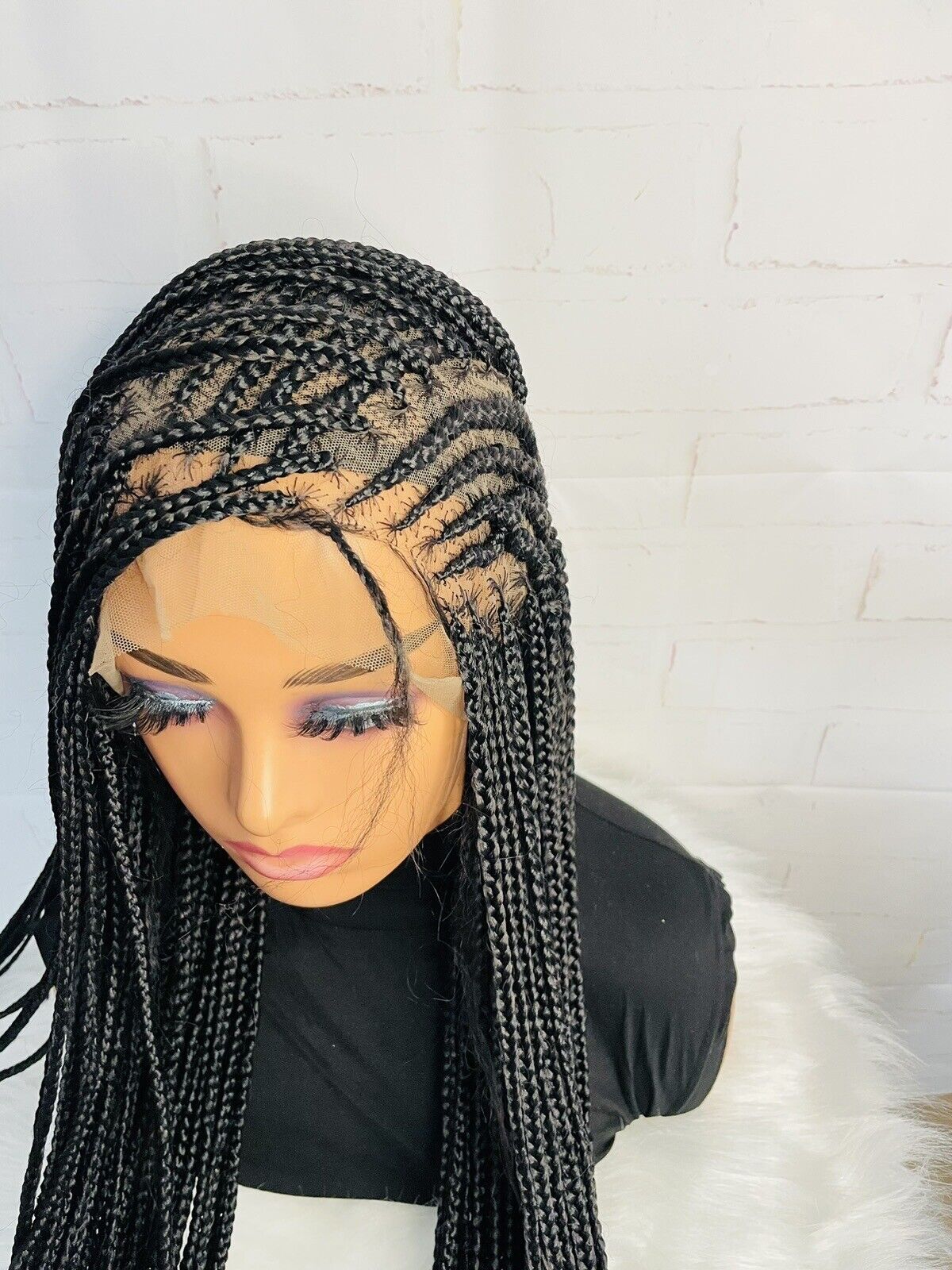 Perücke Full Lace Braided Wig Ghana Weave, Neat Cornrows and braids Wigs